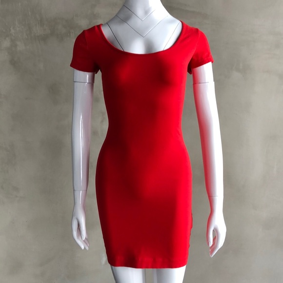 short tight red dress